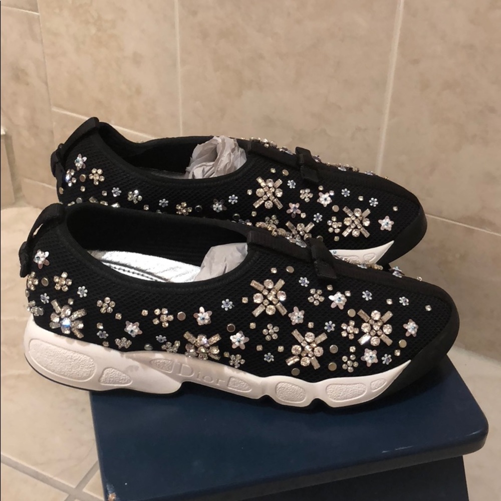 DIOR FUSION SNEAKER IN BLACK TECHNICAL FABRIC